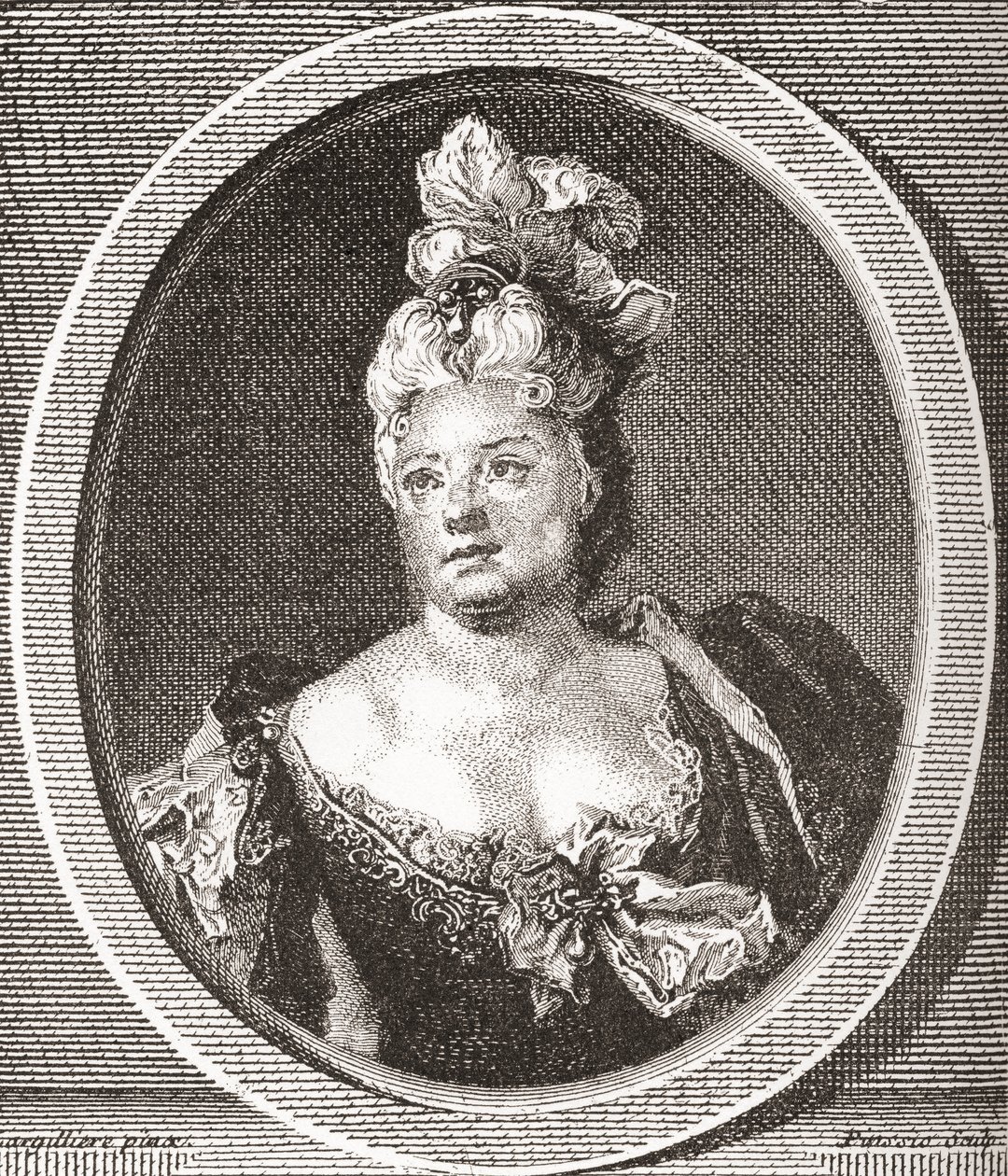Marianne Duclos de Chateauneuf, 1664 - 1747. Comediante francesa. De Les Heures Libres publicado en 1908. de French School