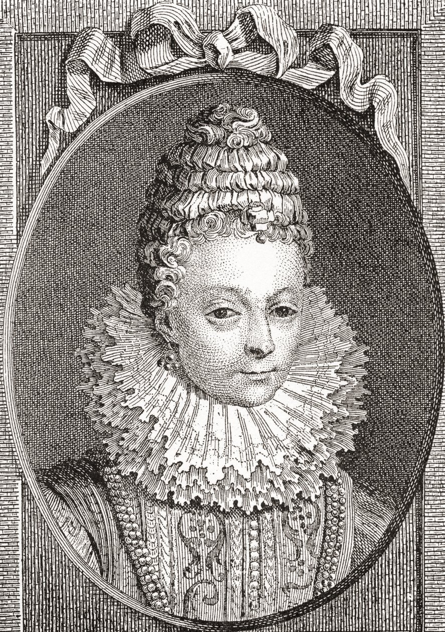 Marie de Médicis, 1575-1642. Reina consorte de Francia, como la segunda esposa del Rey Enrique IV de Francia. De Les Heures Libres publicado en 1908 de French School