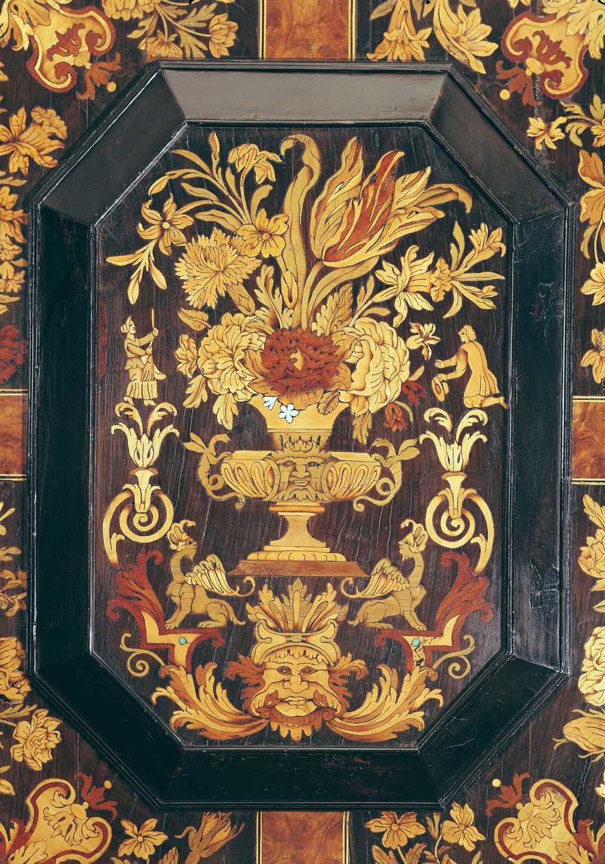 Detalle de marquetería de un buffet de French School