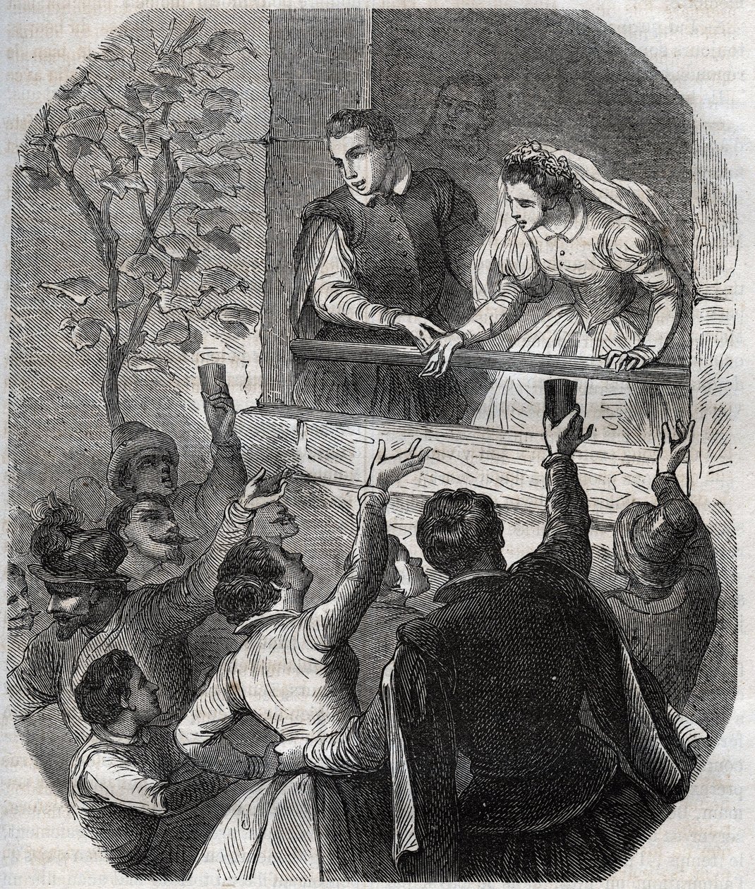 Matrimonio de Martin Guerre (circa 1524) y Bertrande de Rols en Artigat (Ariege) el 15 de mayo de 1539. Grabado de 1871 en “Histoire Des Cocus Celebres” por Henry de Kock (1819-1892). de French School