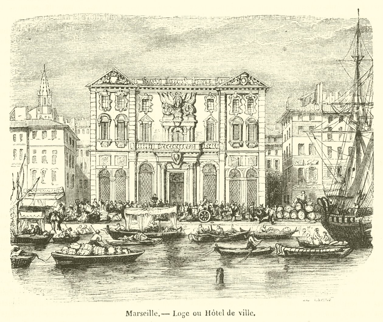 Marsella, Ayuntamiento (grabado) de French School