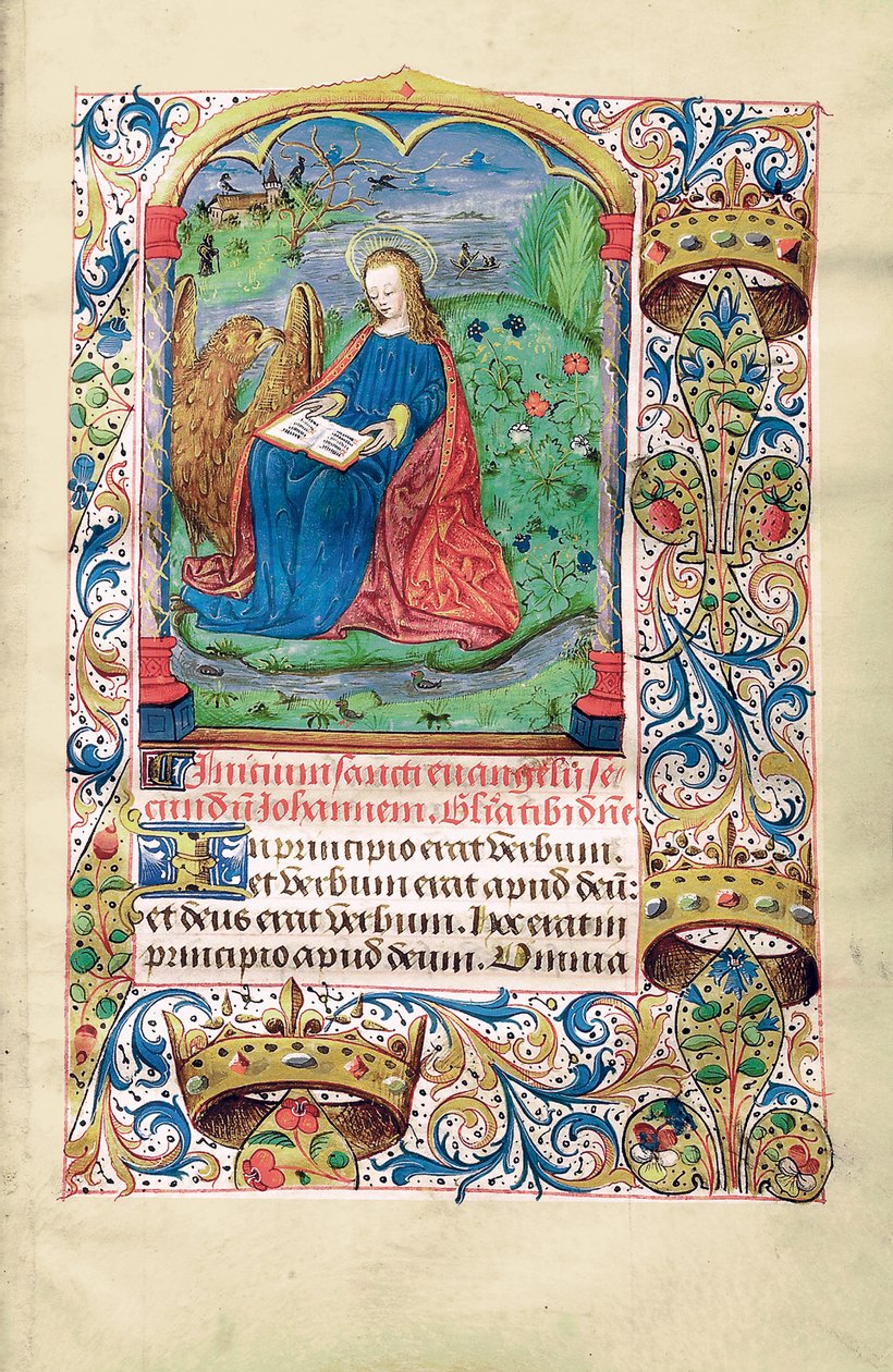 María Magdalena en el desierto, ilustración del "Libro de Horas, Uso de Langres", c.1500 de French School