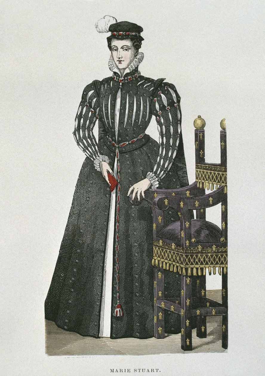 María Reina de Escocia (1542-87), copia de una miniatura del Recueil de Gaignières de French School