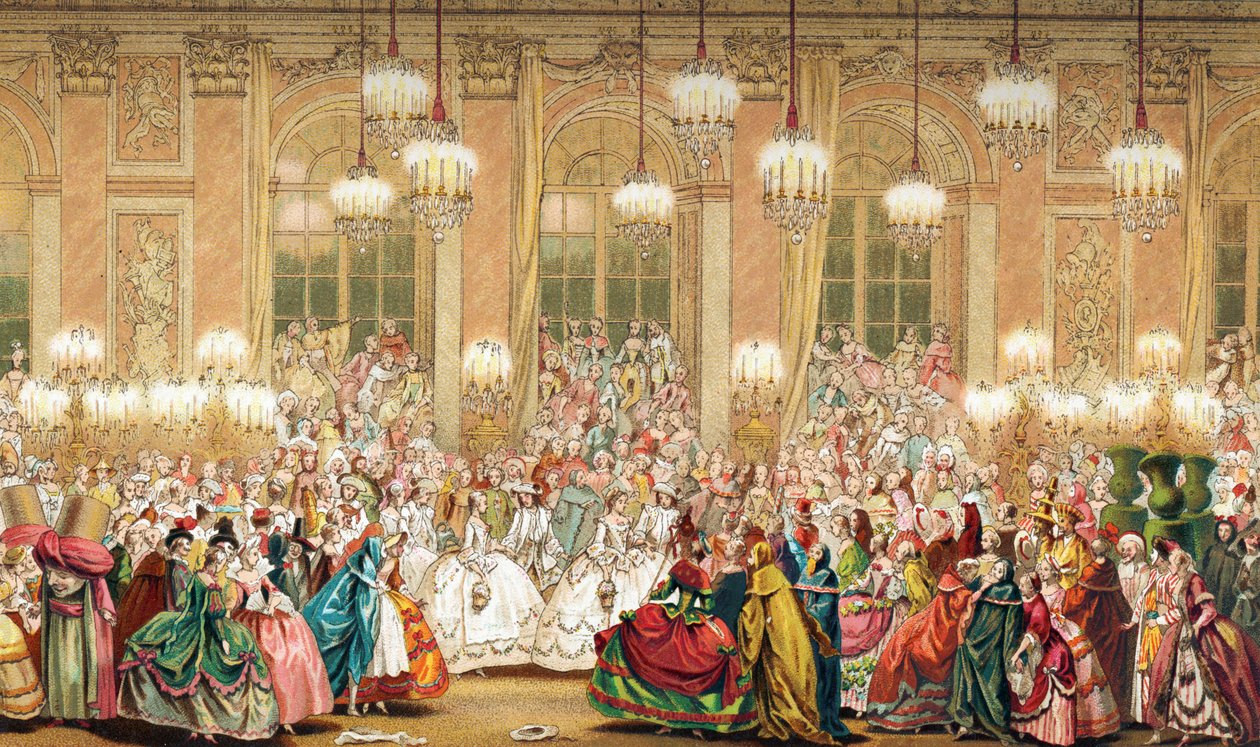 Baile de máscaras en la corte de Luis XV de French School