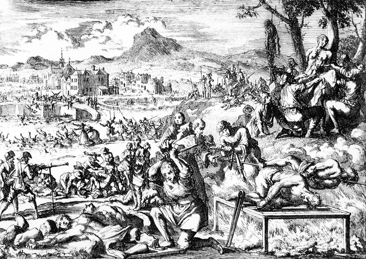 Masacre en Irlanda en 1644 de French School