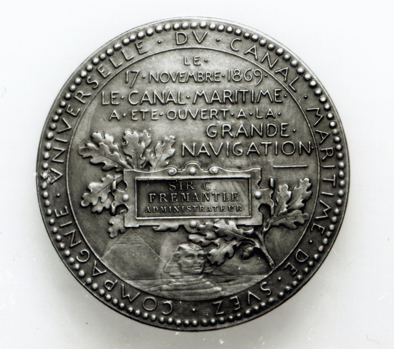 Medalla conmemorativa de la apertura del Canal de Suez el 17 de noviembre de 1869 de French School