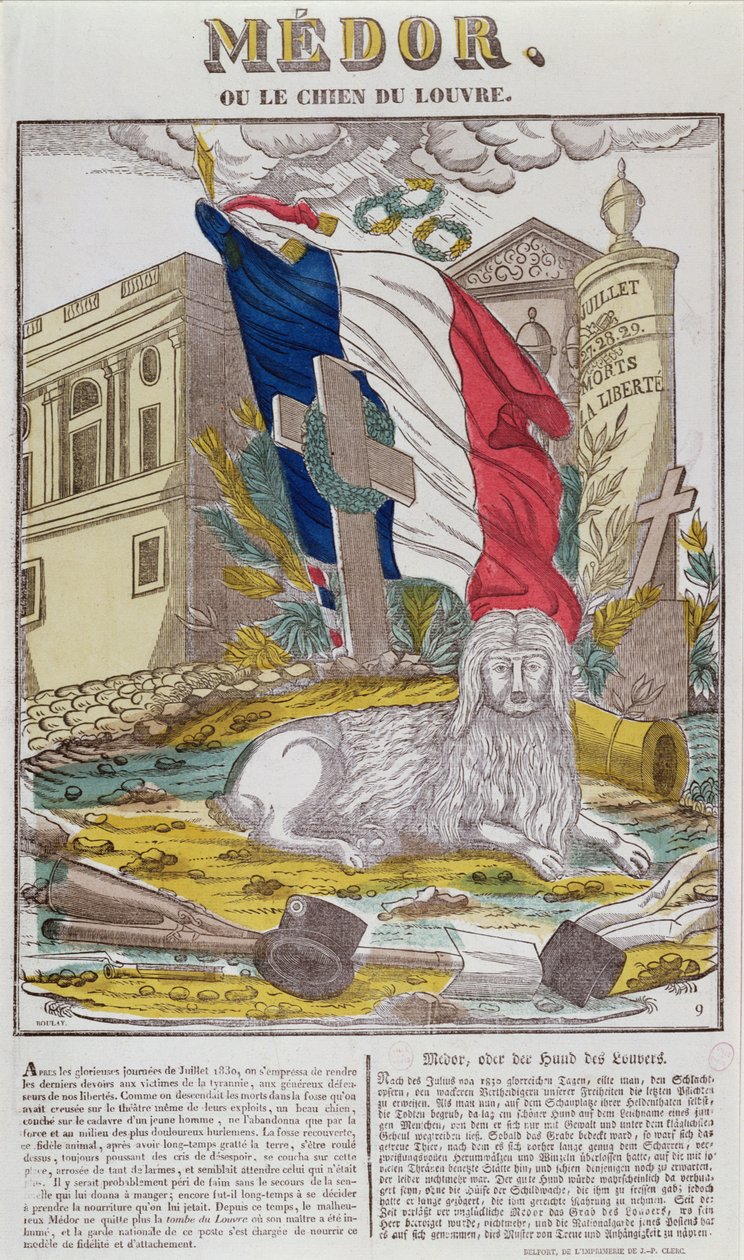Medor, el perro fiel del Louvre, c.1831 de French School