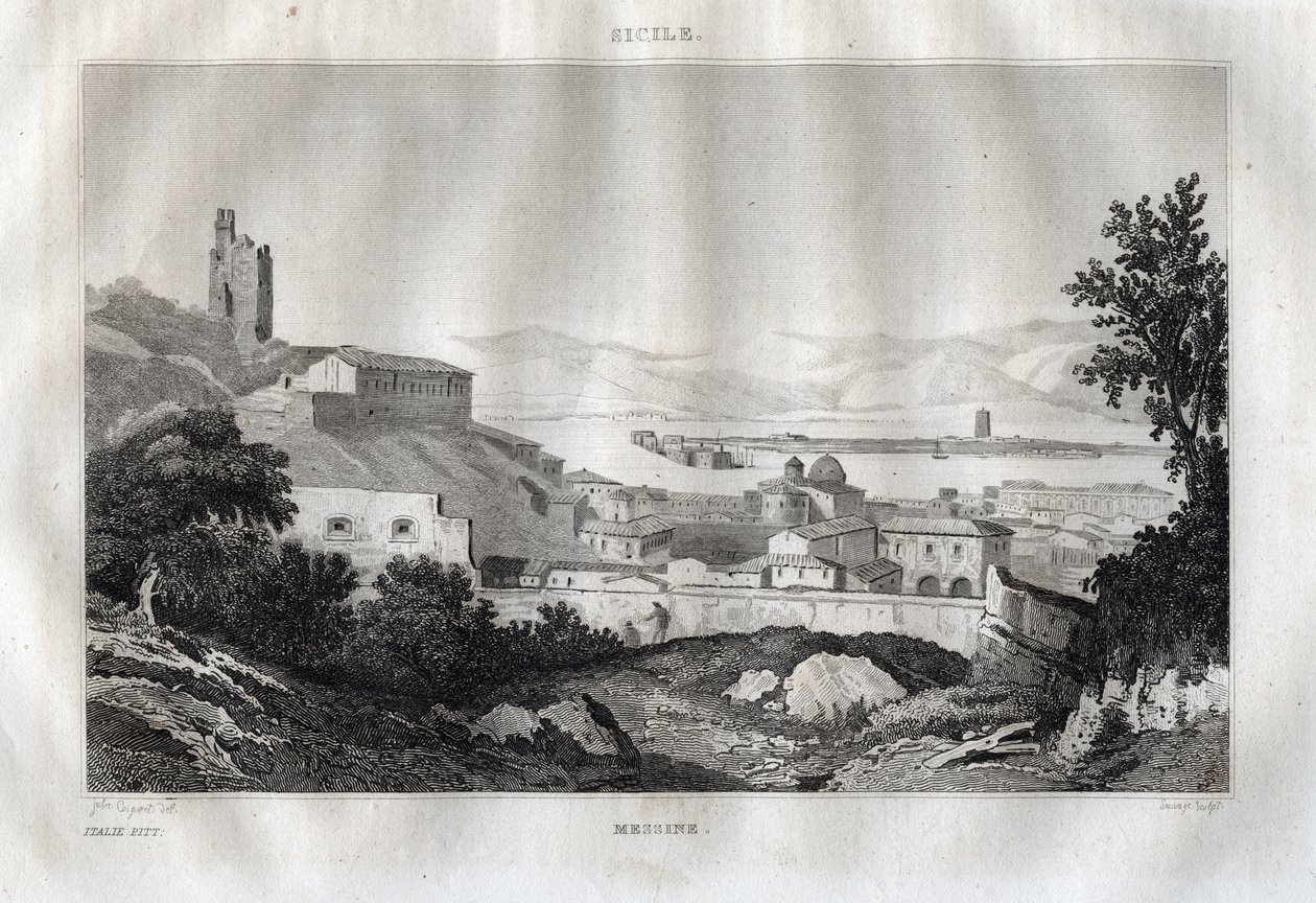 Messina - Sicilia - Grabado de 