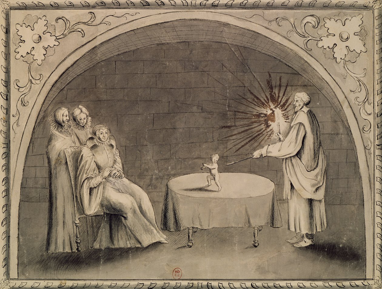 Michel de Nostradame (1503-66) y Catalina de Médici (1519-89) 1559 de French School
