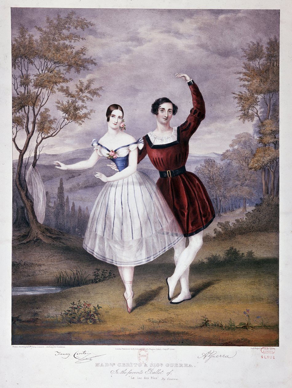 La Srta. Guerra y M. Guerra en "El Lago de los Pies", ballet da la Ópera de French School