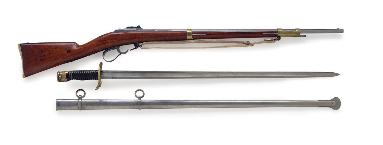 Fusil Lance de Cent-Gardes de Pinfire Modelo 1854 con bayoneta de espada escasa, c.1856 de French School