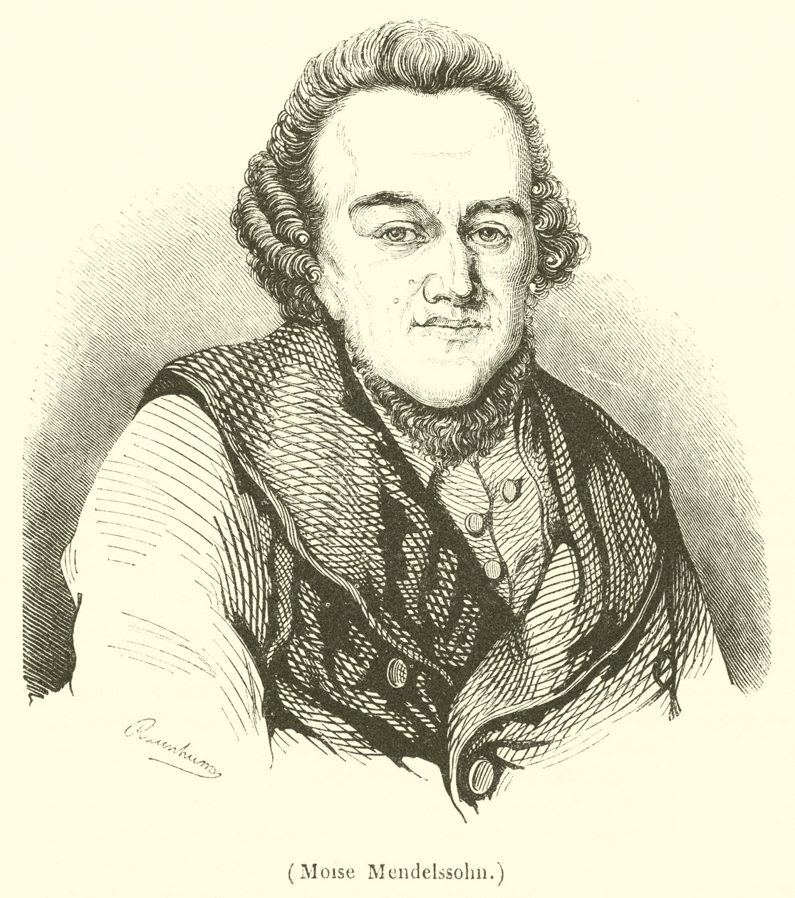 Moise Mendelssohn (grabado) de French School