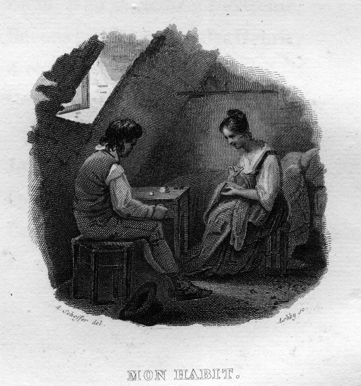 Mon habit Chanson de Béranger en “Oeuvres complètes” (1834) de Pierre Jean de Béranger (1780-1857), poeta y compositor francés. de French School