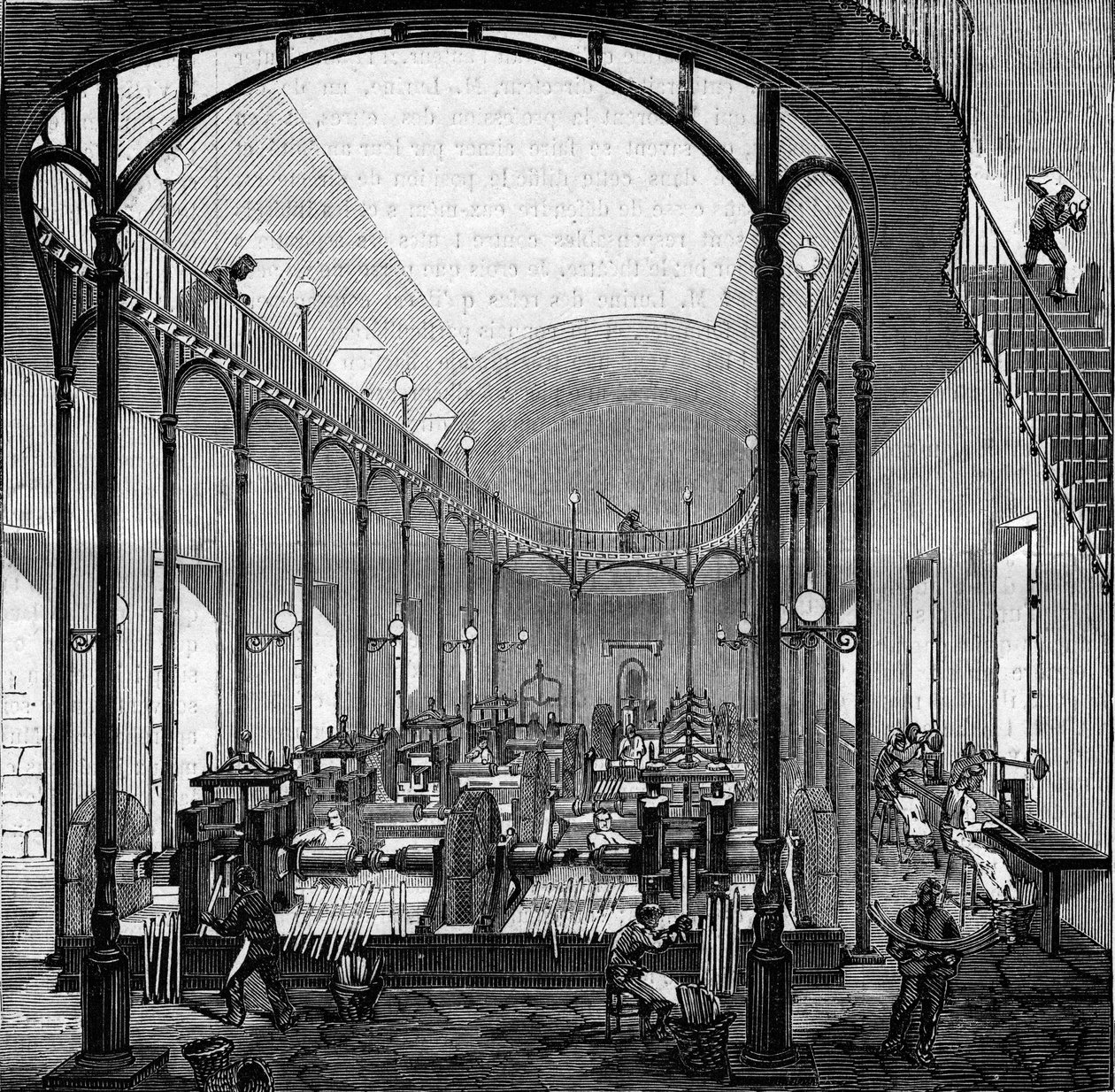 Fabricación de dinero: laminado y corte. Grabado en “Le Monde Illustré” n°145 del 21 de enero de 1860. de French School