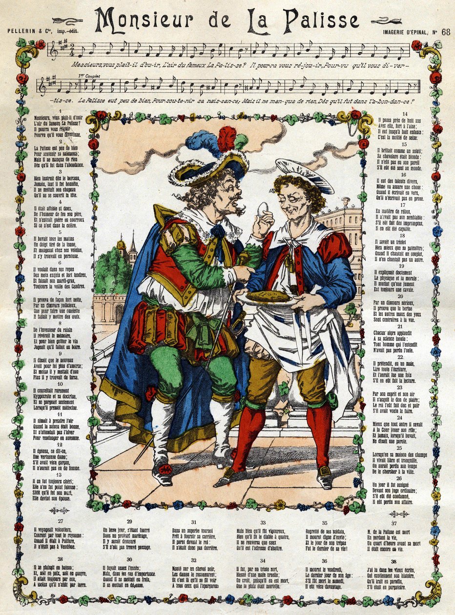Monsieur de la Palisse. Imagen de Epinal del siglo XIX de French School