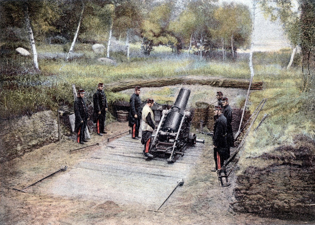 Escuela de Morteros de 220 - en “Álbum Militar” - Artillería a pie de French School