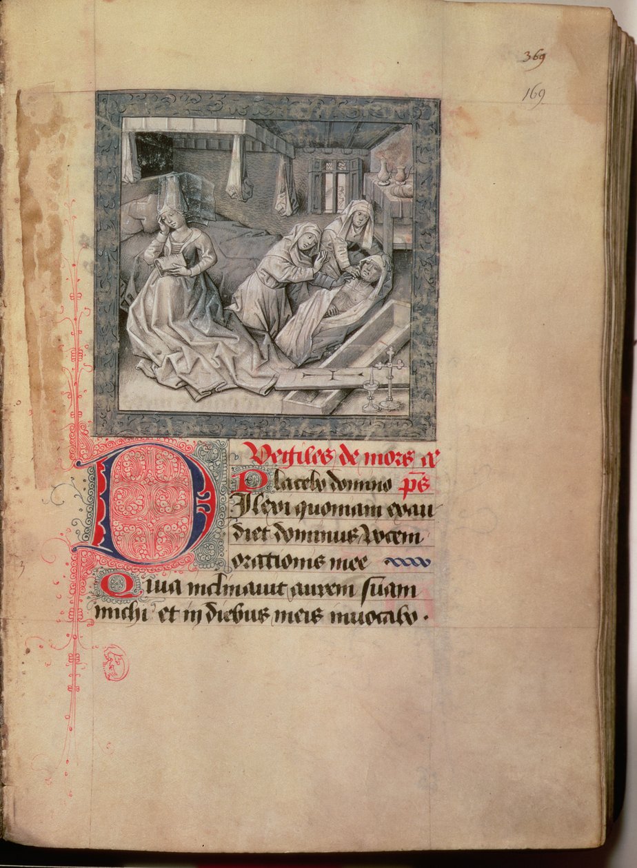 Muerte, entierro y sepultura, de las Horas del Duque de Borgoña 1454-55 de French School