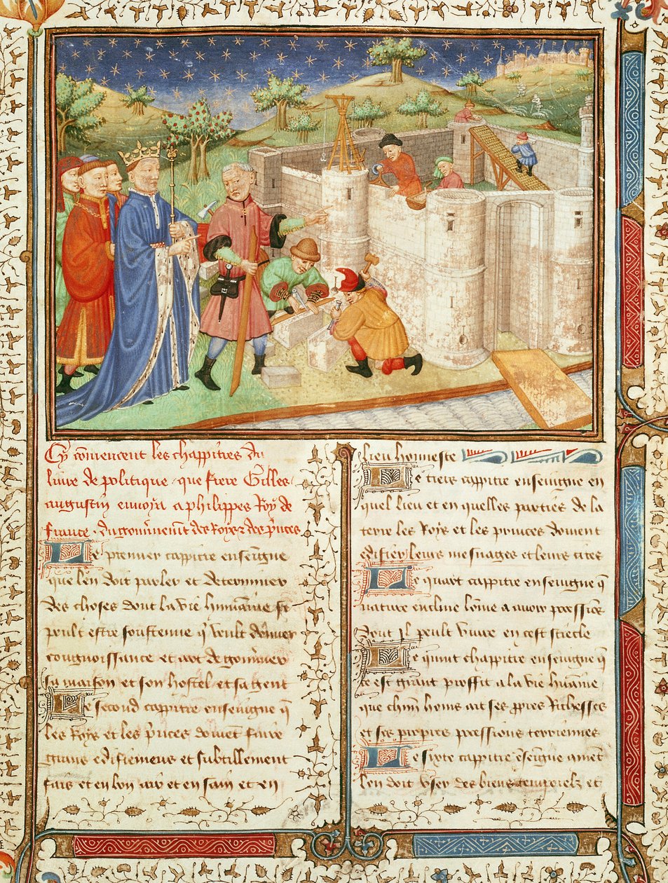 Ms 1015 fol.1 Ilustración de Gouvernement des Rois et des Princes de French School