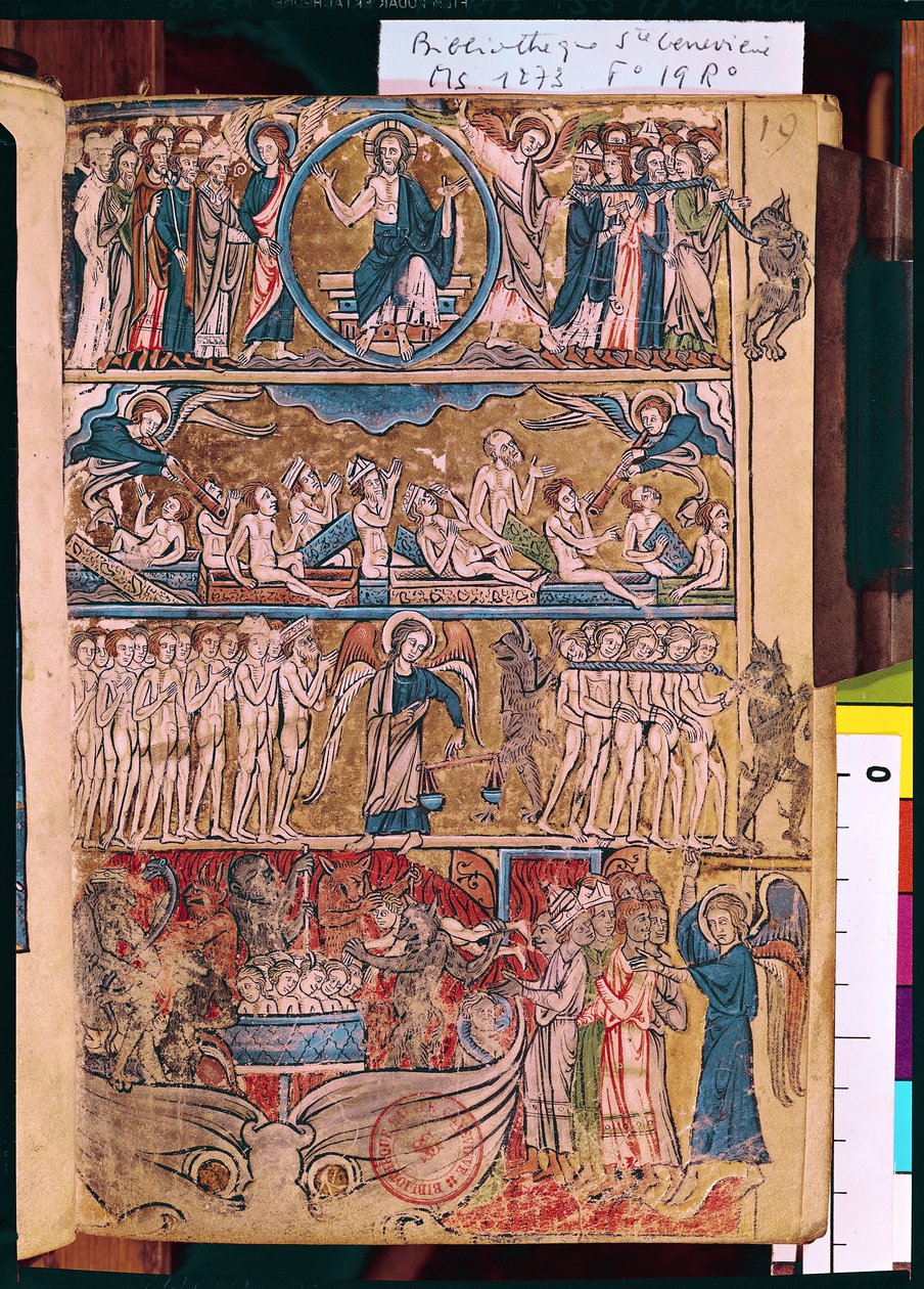 Ms 1273 f.19r El Juicio Final, de un Salterio de French School
