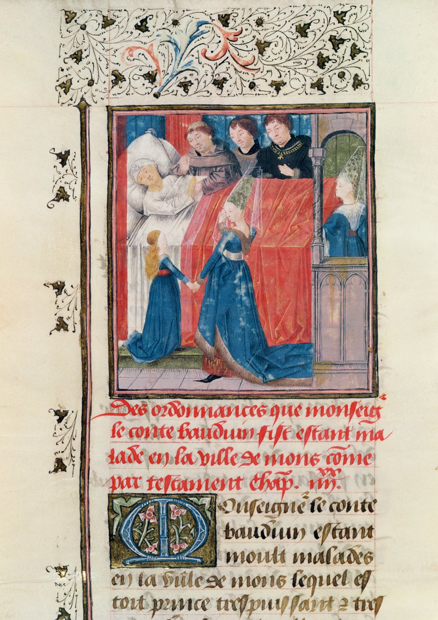 Ms 149 t.3 fol.163 Última enfermedad del Conde Balduino V de Hainault de French School