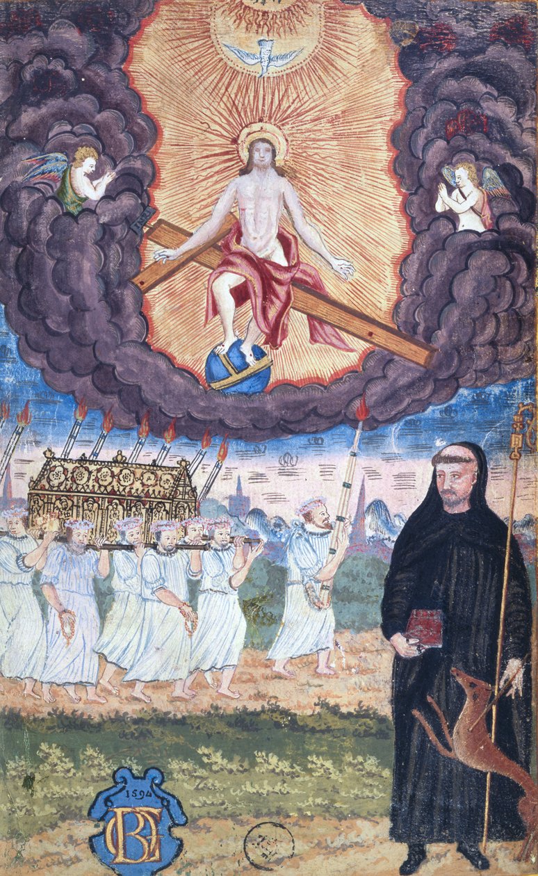 Transporte del relicario de Santa Genoveva en París de French School