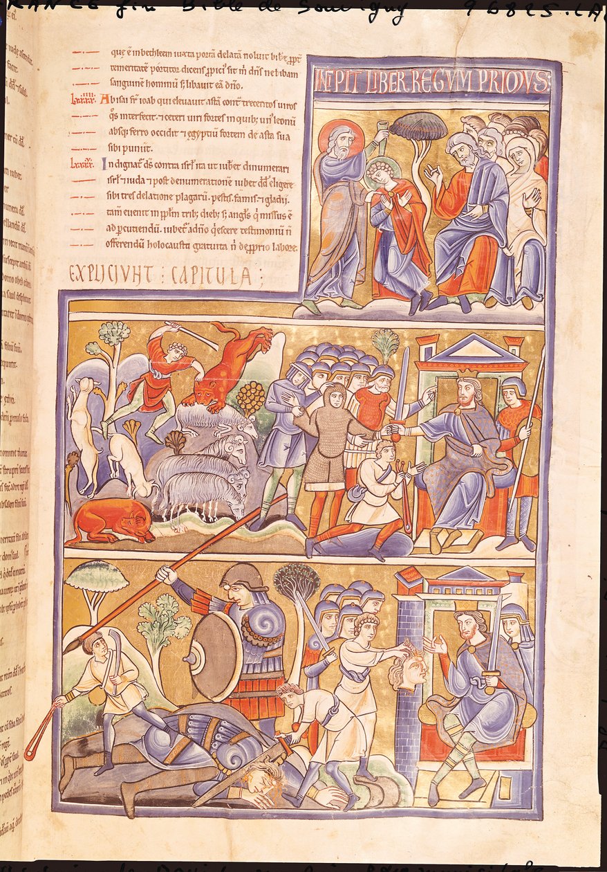 Ms 1 f.93r La historia de David, de la Biblia de Souvigny de French School