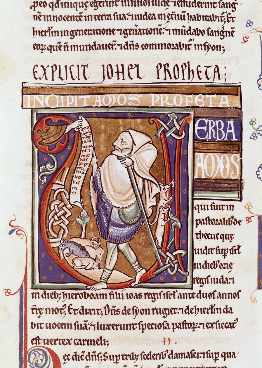 Ms 1 fol.194v Inicial historiada V que representa a Amós, de la Biblia de Souvigny de French School