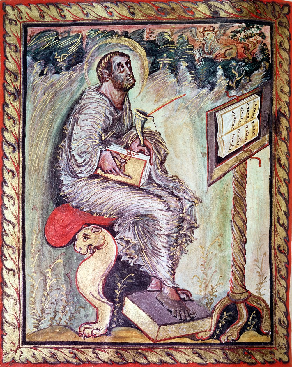 Ms 1 fol.90v San Lucas, de los Evangelios de Ebbo, c.816-835 de French School