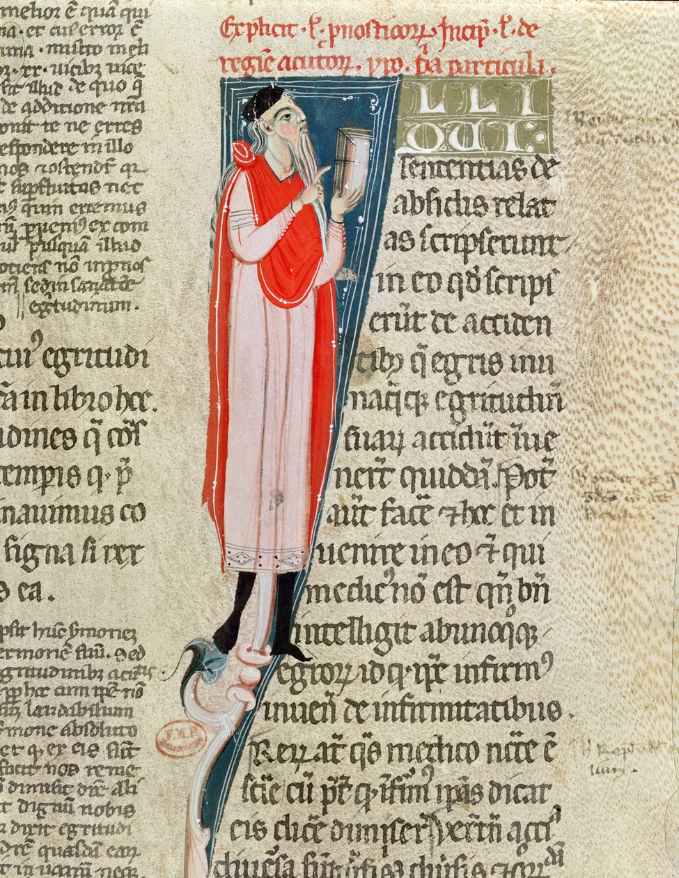 Ms 2046 Un doctor enseñando, de Aforismos por Hipócrates (c.460-c.377 AC) con un comentario por Claudio Galeno (c.130-c.201) de French School