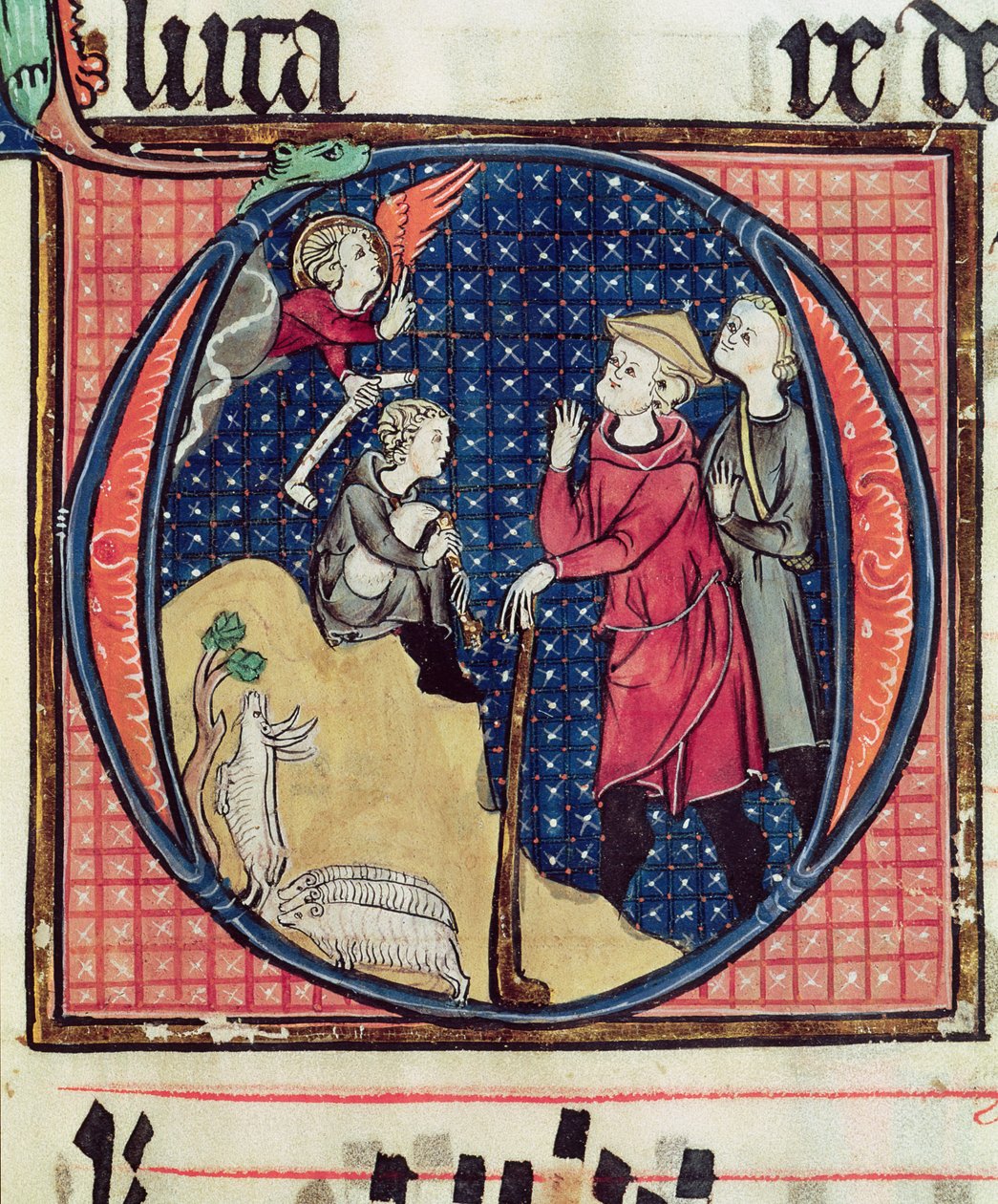 Anunciación a los pastores, de un antifonario, 1257 de French School