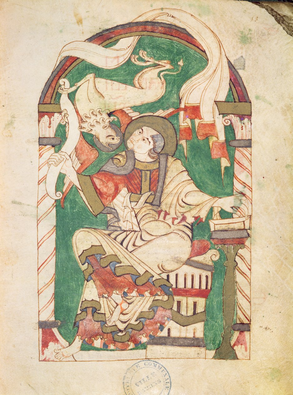 San Marcos, de un evangelio de la Abadía de Corbie de French School