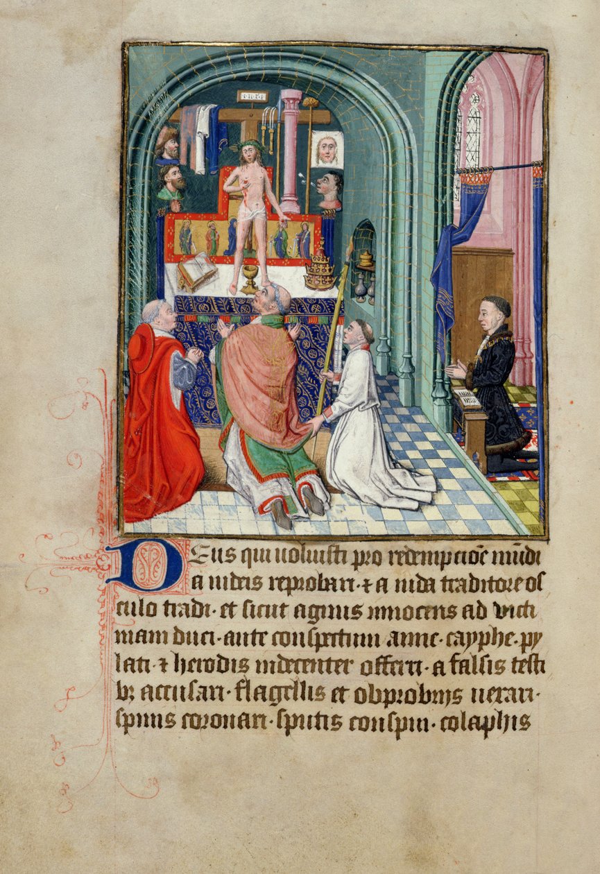 La Misa de San Gregorio de un Libro de Horas, hecho para Felipe el Audaz, Duque de Borgoña de French School