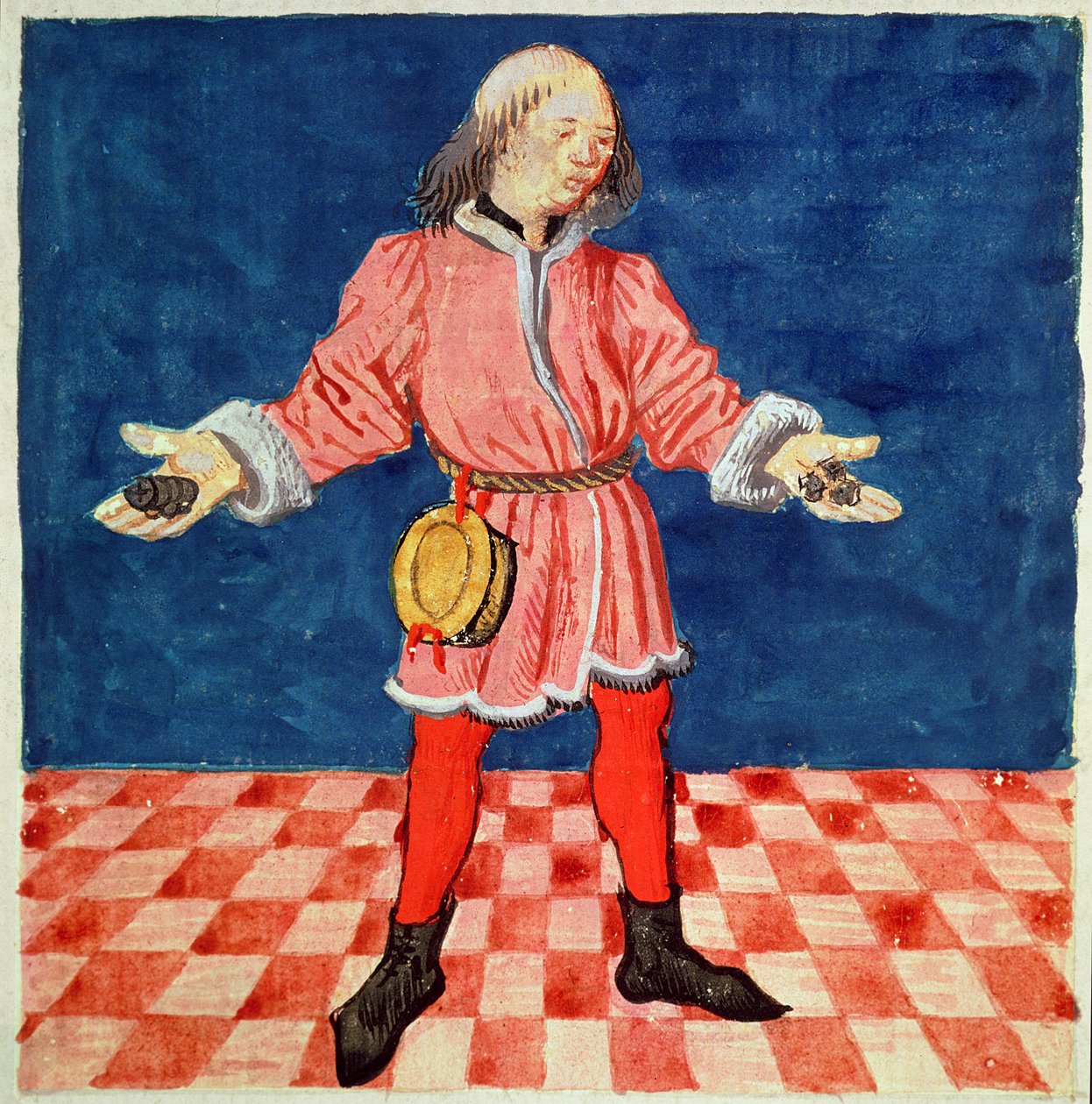 Ms. 3066 fol. 64v El lanzador de dados, de Le Livre des echecs moralises, por Jacques de Cessoles de French School