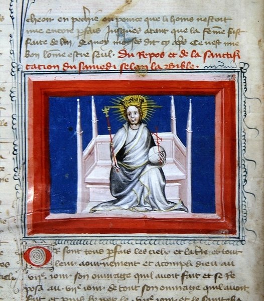 Ms 314 Dios en Majestad, de la Biblia de los Grandes Agustinos de French School