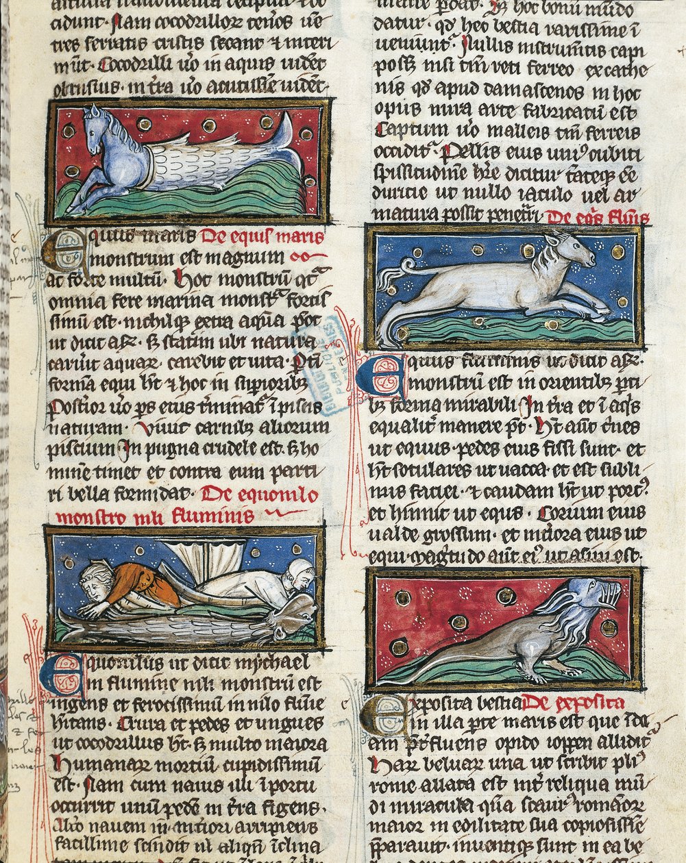 Ms 320 Fol.115r Monstruos marinos, de 