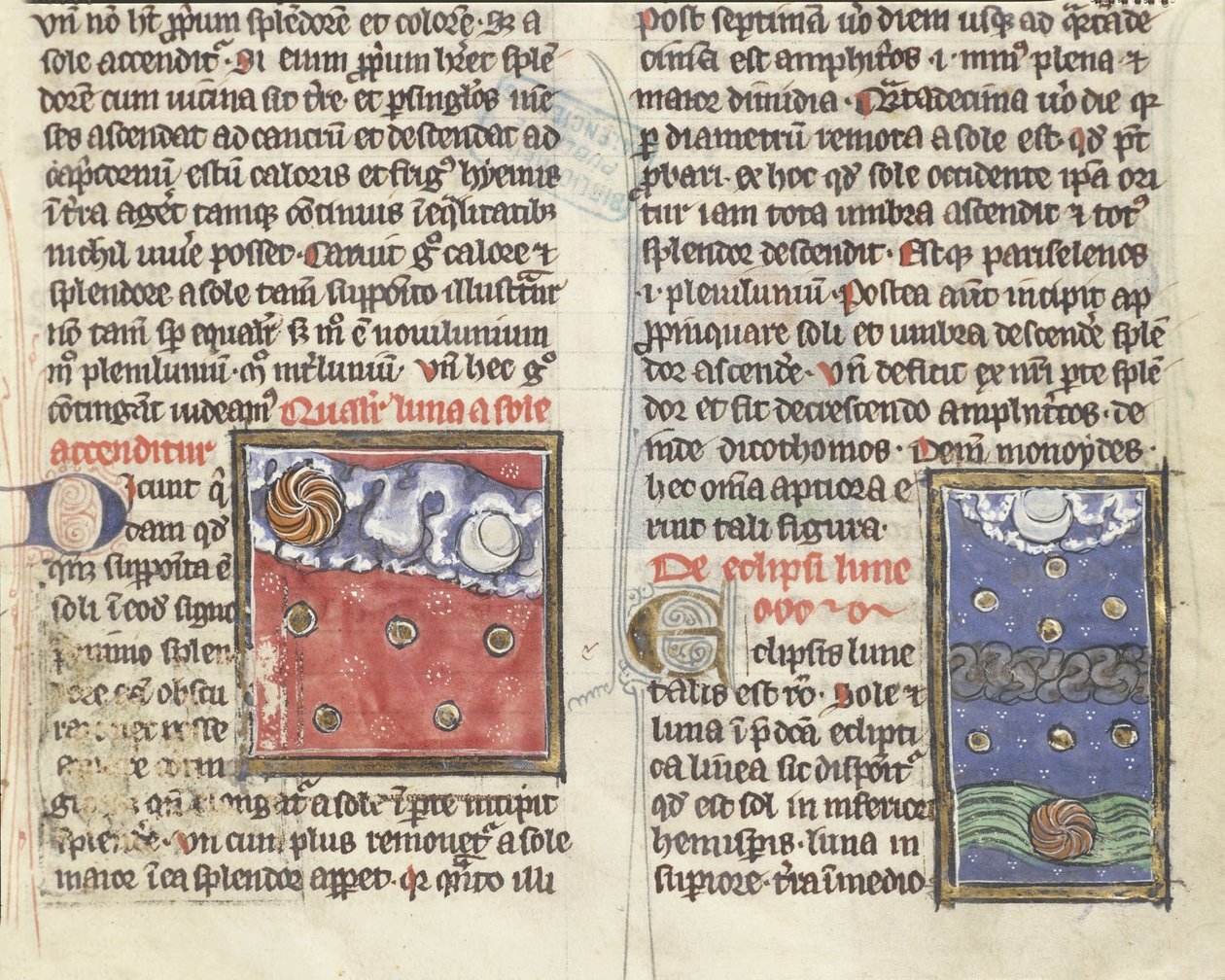 Ms 320 Fol.197r Eclipse lunar y movimientos de los planetas, de 