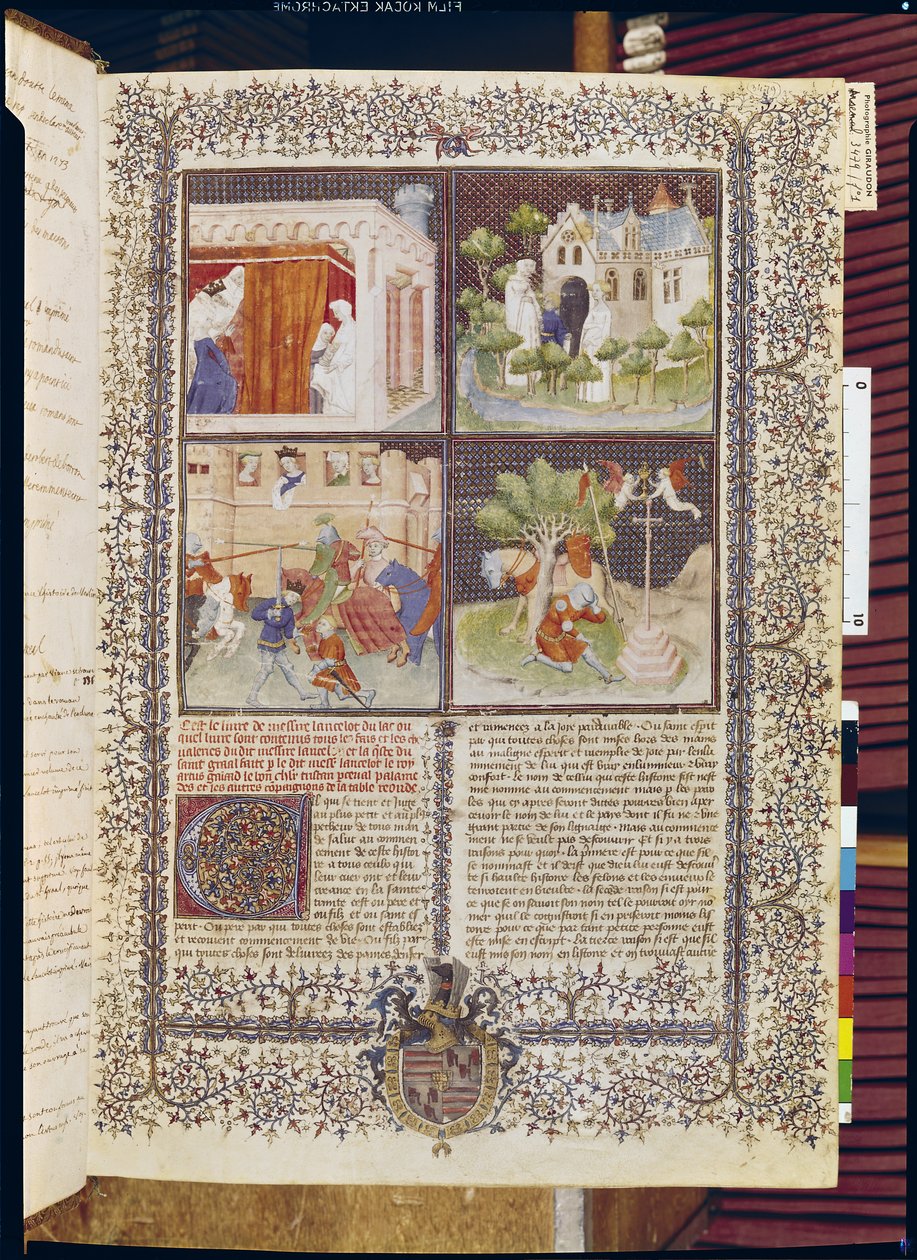 Ms 3479 t.1 f.1 La historia de Lancelot y la búsqueda del Santo Grial, del Livre de Messire Lancelot du Lac de French School