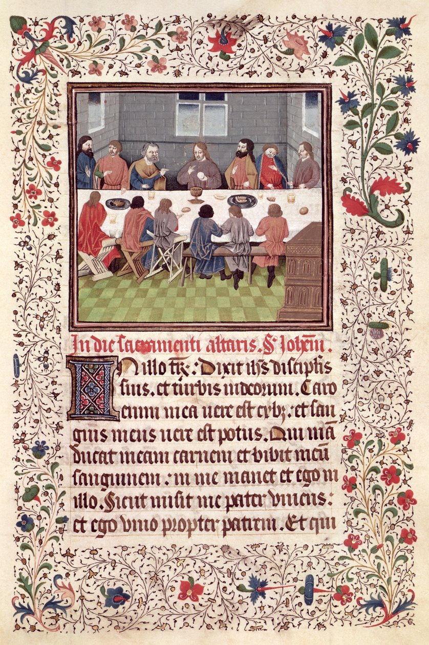 Ms 370 fol.184 La Última Cena de French School