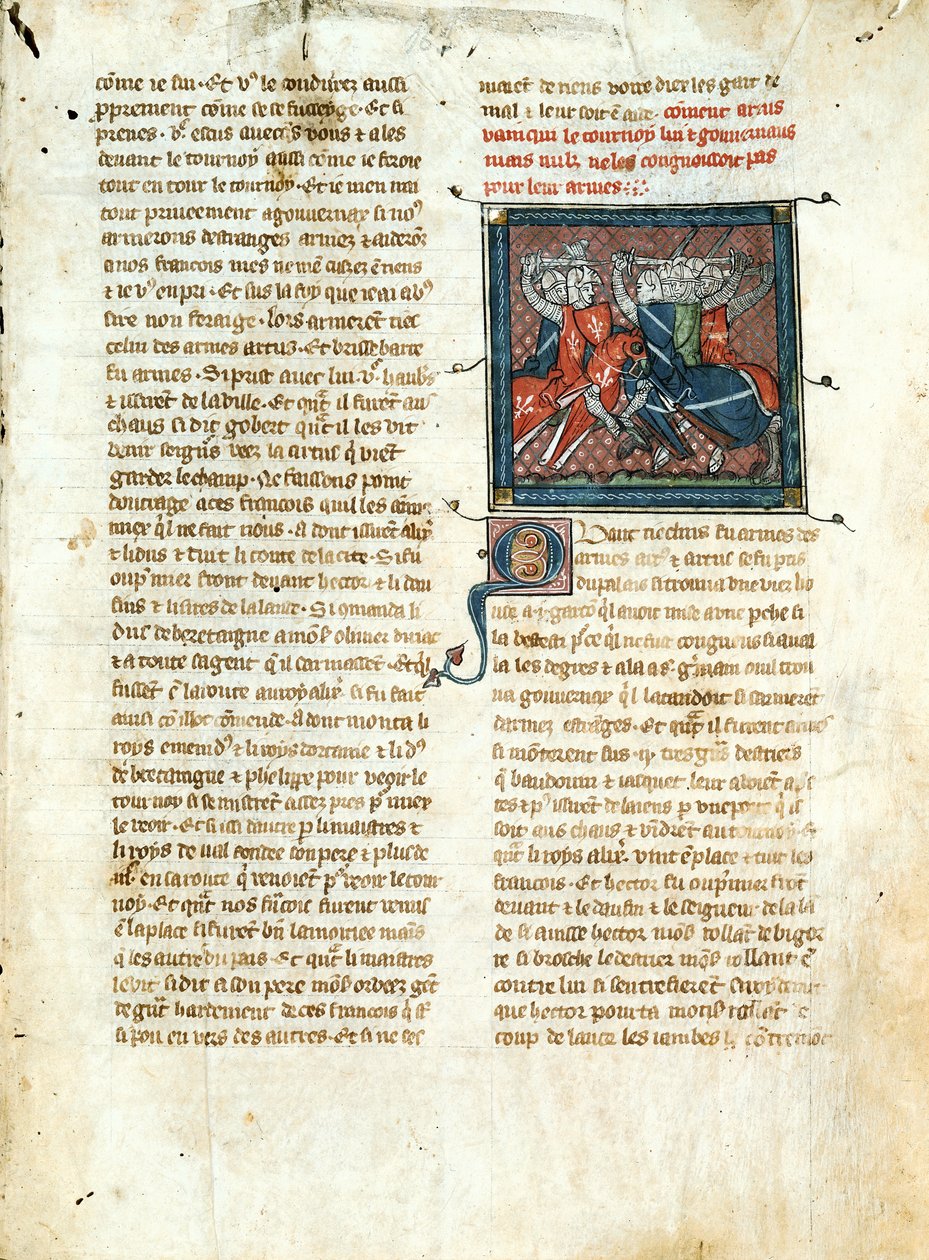 Ms 403 fol.163 Batalla entre caballeros, de Roman d