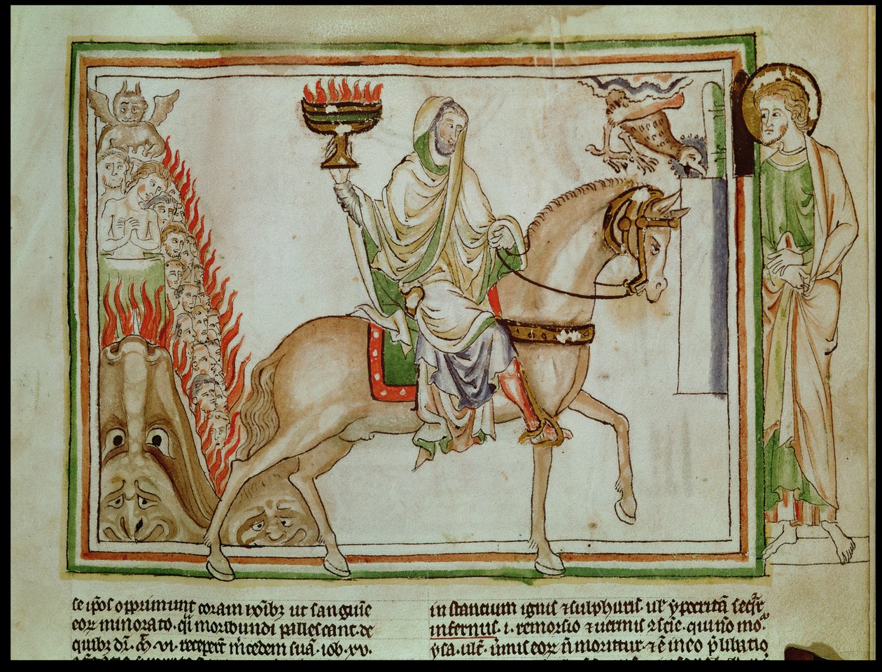 Ms 422 fol.22r La apertura del cuarto sello: La Muerte montando el caballo pálido de French School
