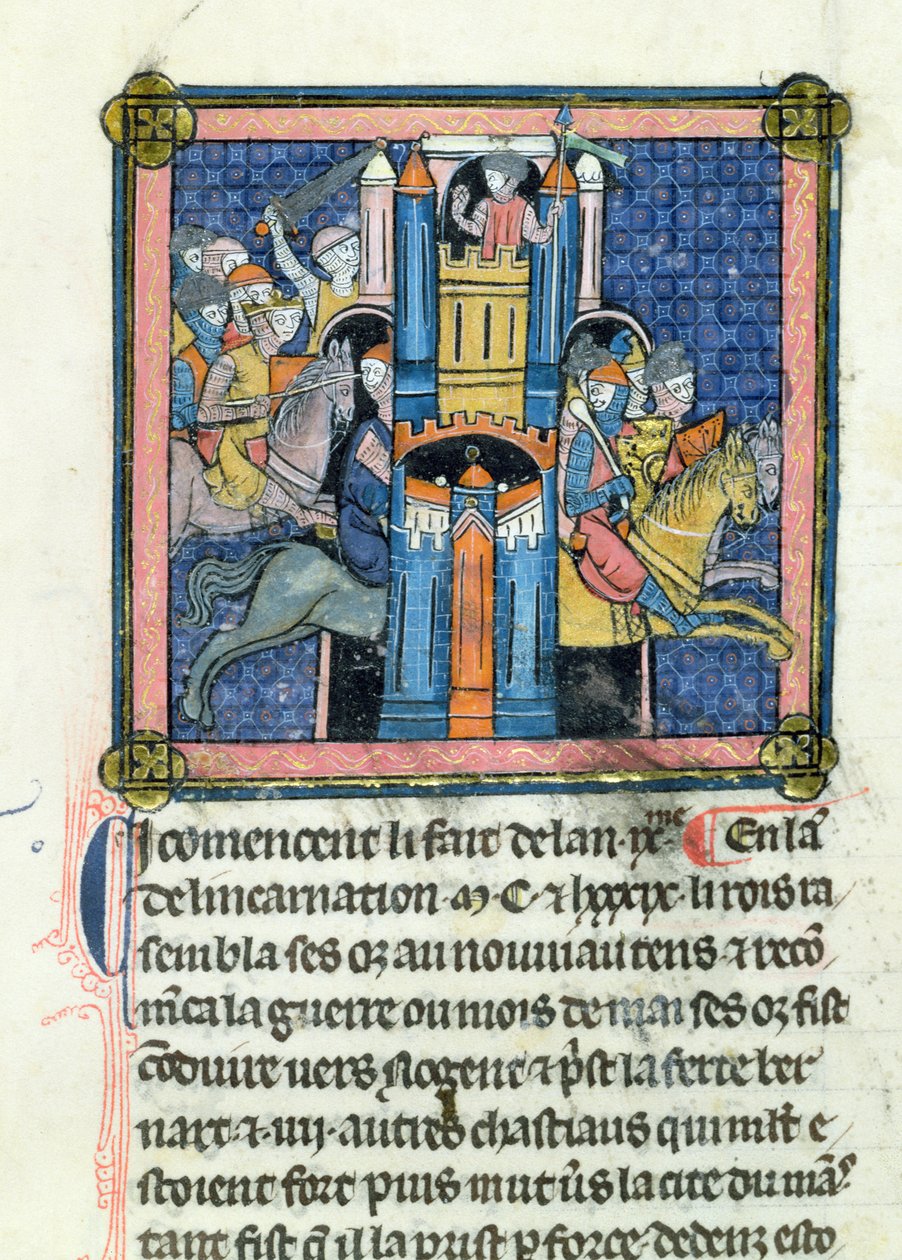 Ms 702 fol.295 La Toma de Le Mans por Philippe-Auguste (1165-1223) en 1189 de French School