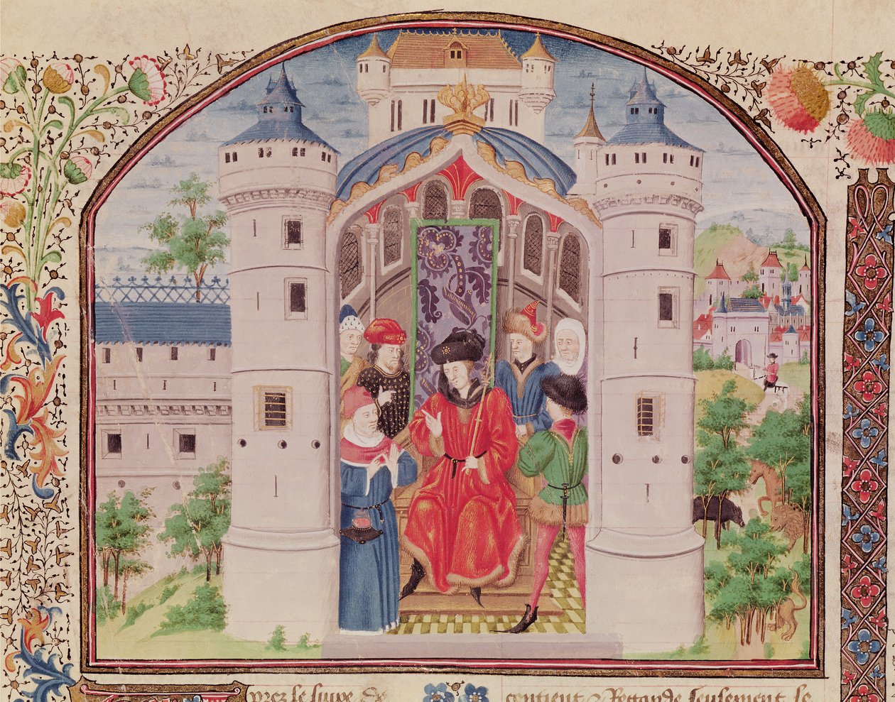 Presentación de La Economía, de Ética, Política y Economía de Aristóteles (384-322 a.C.) (detalle) de French School