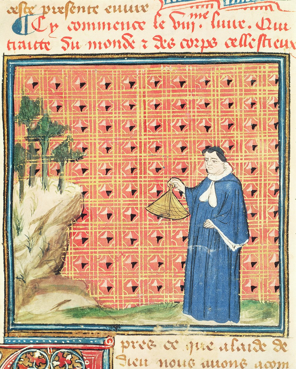 Ms 993 fol.130 El equinoccio solar, de Le Livre des Proprietes des Choses por Jean Cordichon de French School