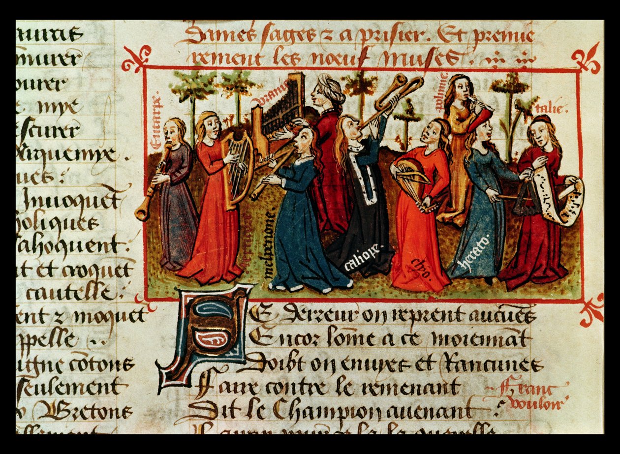 Las nueve musas, de Le Champion des Dames por Martin le Franc, 1451 de French School
