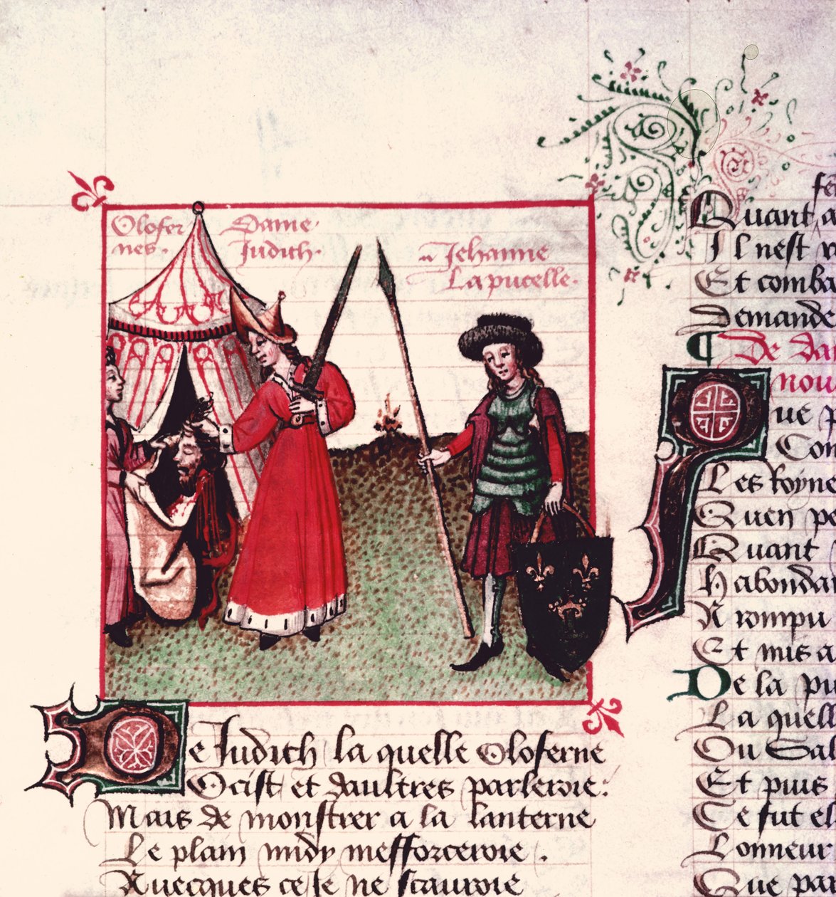 Judith y Holofernes y Juana de Arco (1412-31) de Le Champion des Dames por Martin le Franc (1410-61) 1451 de French School