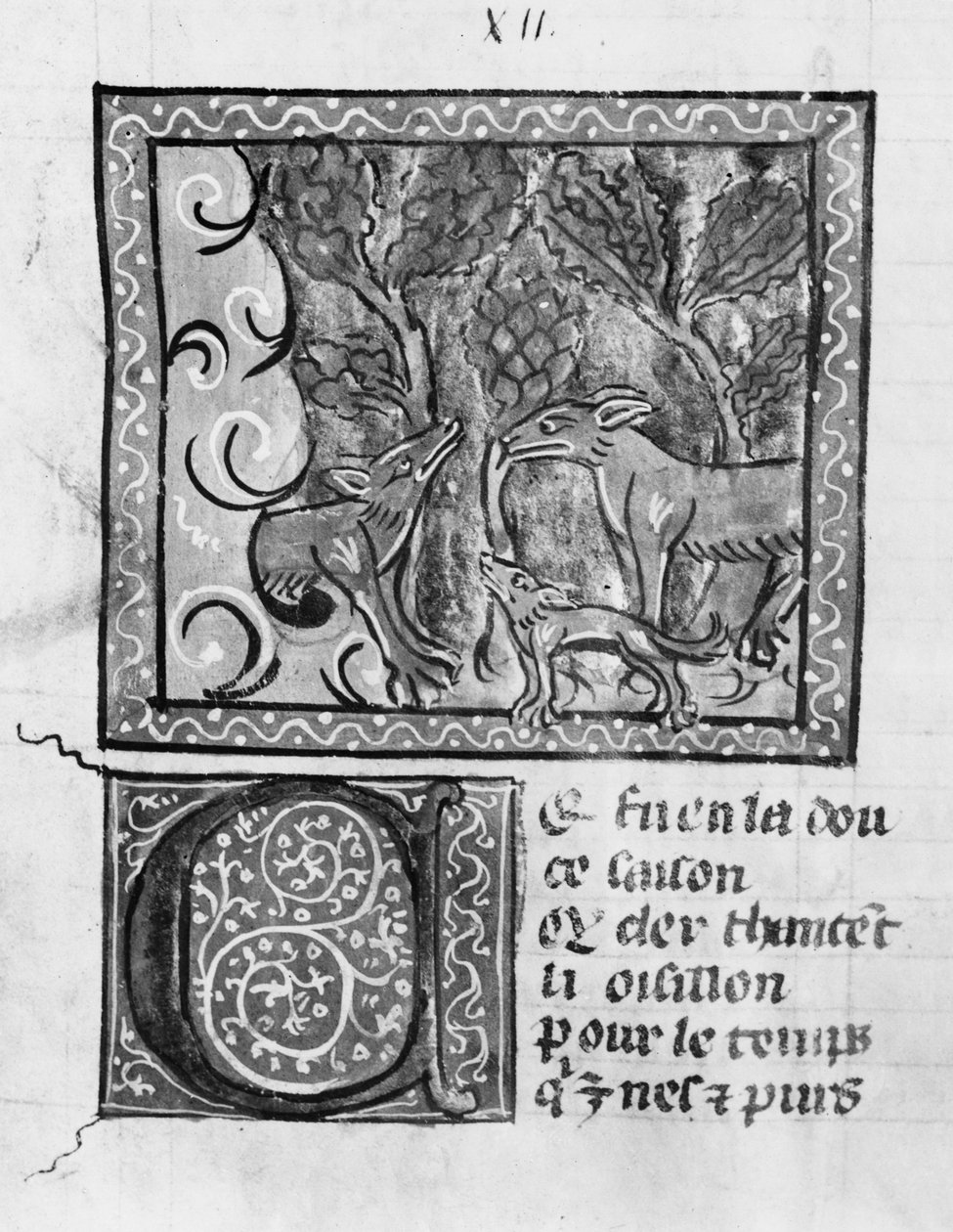 Ms Fr 1580 El zorro, el lobo y el perro, de Le Roman de Renart de French School