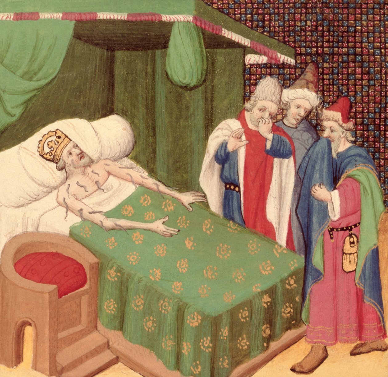 Ms Fr 226 El uso de sanguijuelas, de El Decamerón, por Giovanni Boccaccio (1313-75) de French School