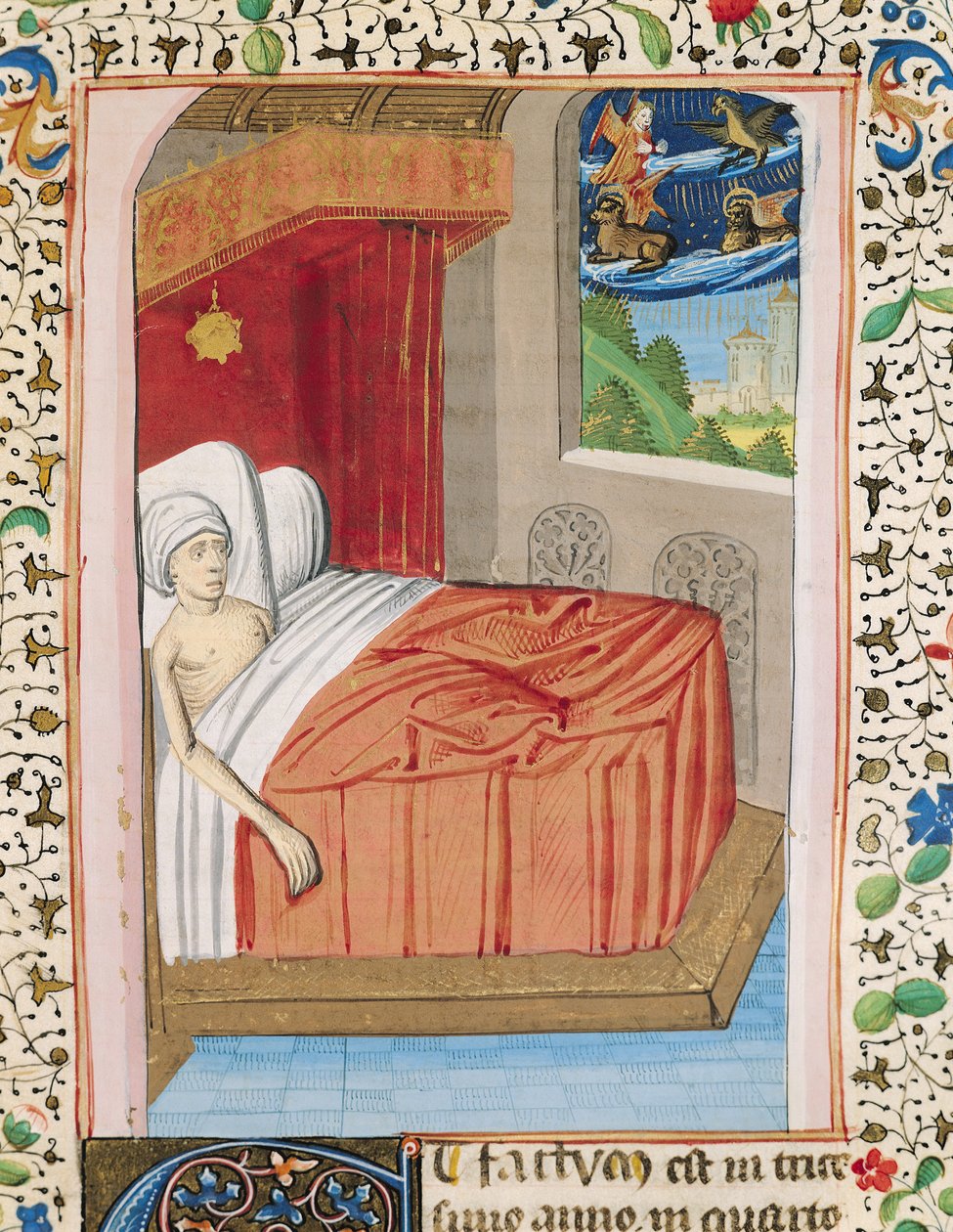 La visión de Ezequiel, de la Biblia de Juan XXII de French School
