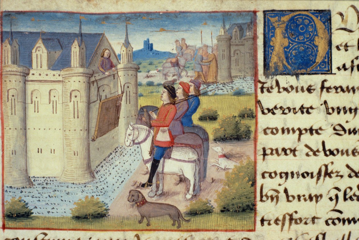 Foso alrededor de una ciudad, de Les Cent Nouvelles Nouvelles, 1462 de French School