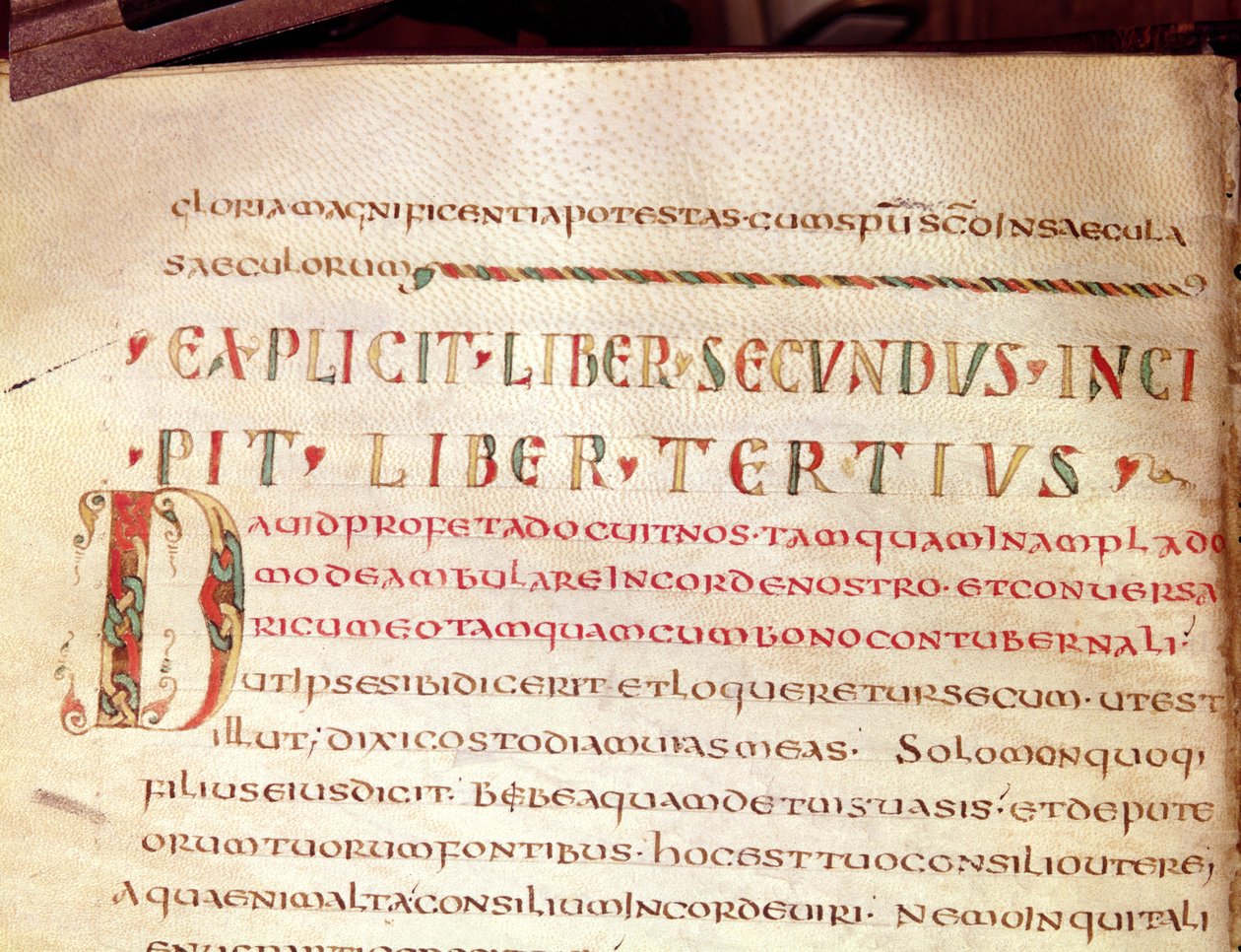 Inicial historiada D, de una obra de San Ambrosio de French School
